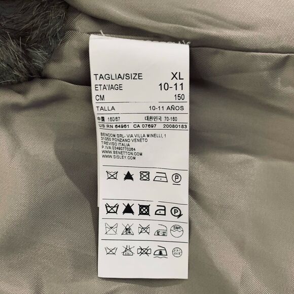 United Colors of Benetton Faux Fur Vest Girl XL 10/11 Brown Fluffy Preppy Glam - Picture 4 of 7